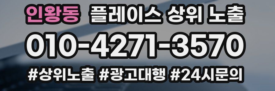 인왕동 플레이스 상위 노출