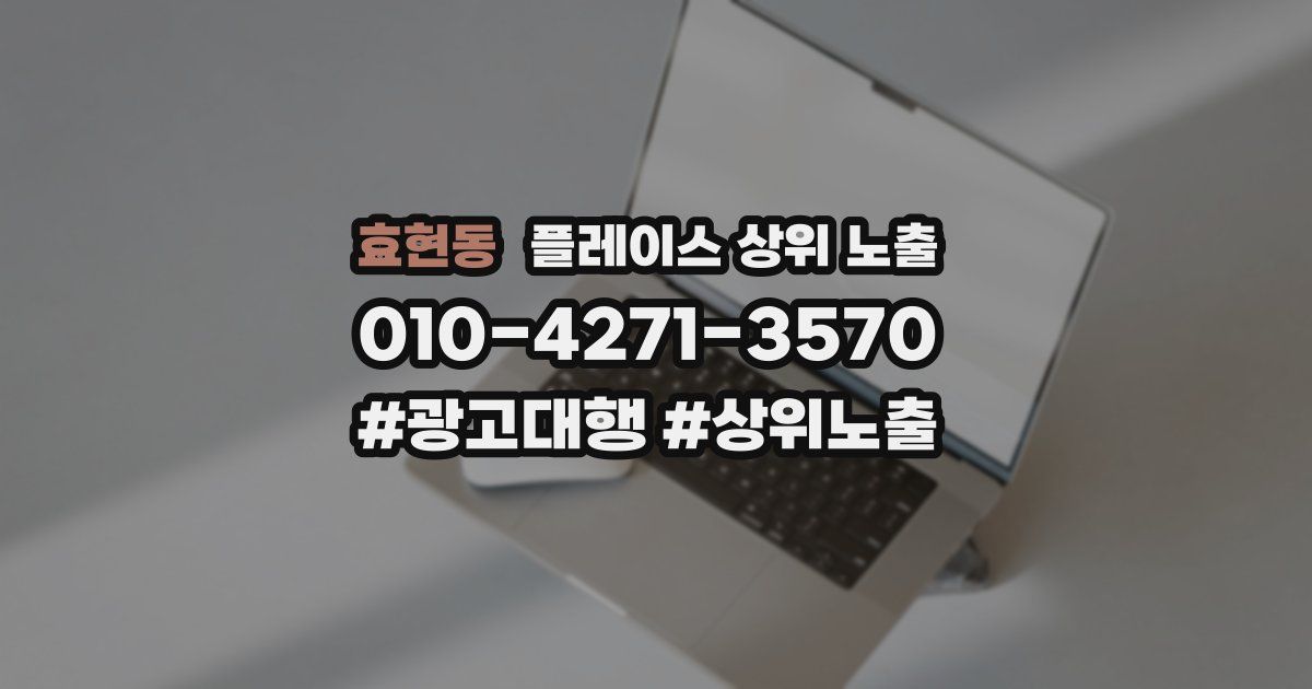 효현동 플레이스 상위 노출
