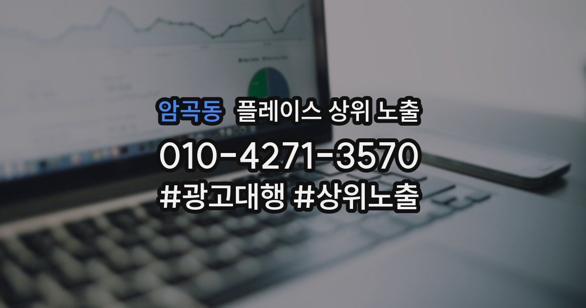 암곡동 플레이스 상위 노출