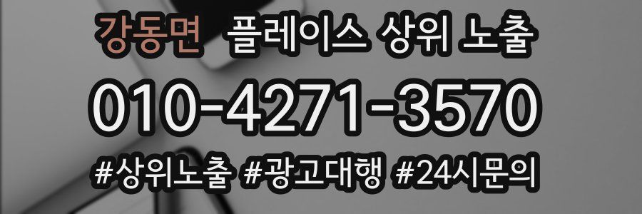 강동면 플레이스 상위 노출