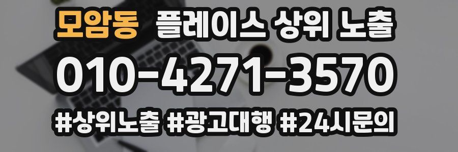 모암동 플레이스 상위 노출