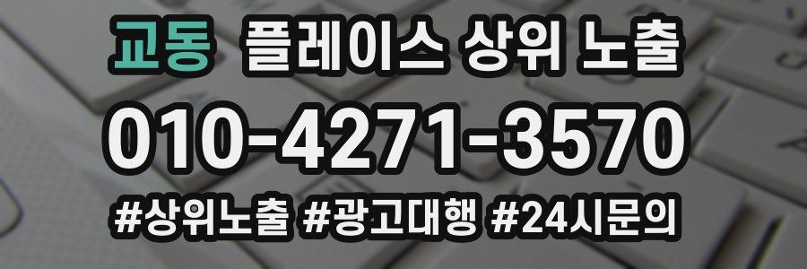 교동 플레이스 상위 노출