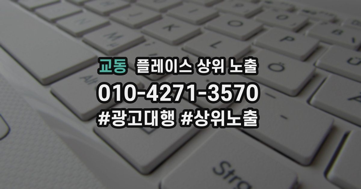 교동 플레이스 상위 노출