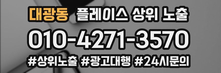 대광동 플레이스 상위 노출
