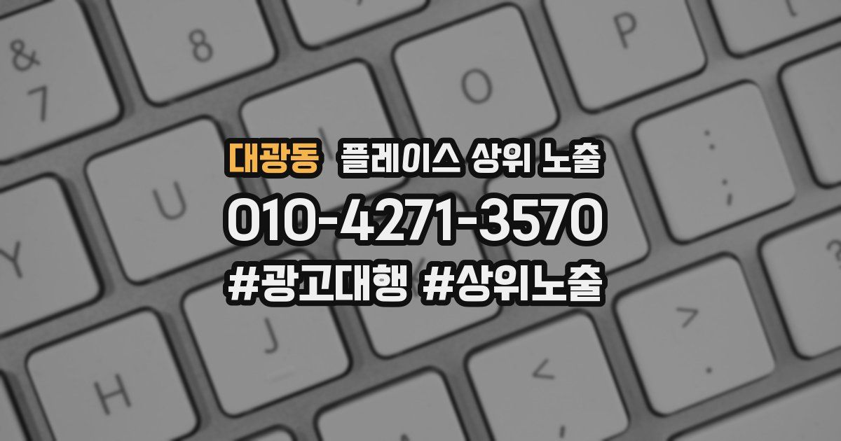 대광동 플레이스 상위 노출