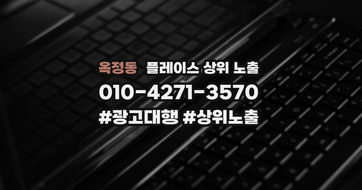 옥정동 플레이스 상위 노출