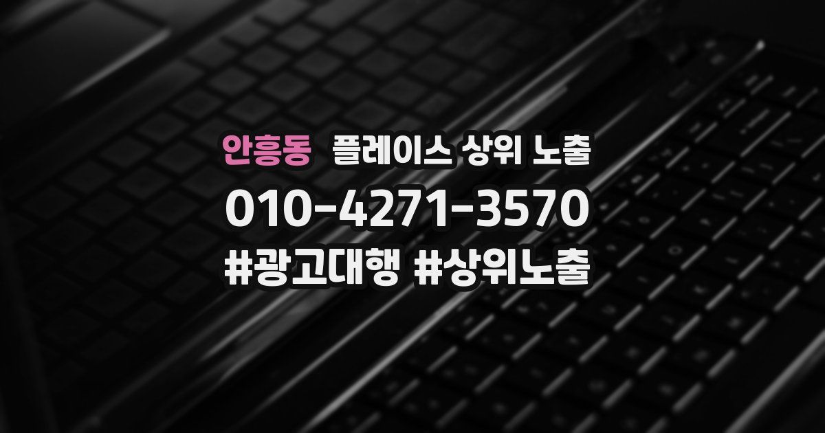 안흥동 플레이스 상위 노출
