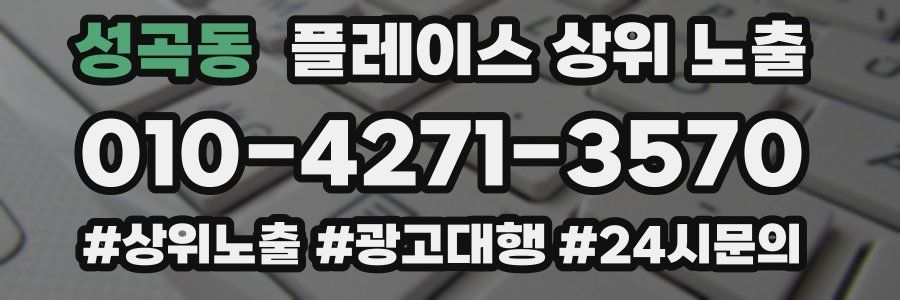 성곡동 플레이스 상위 노출