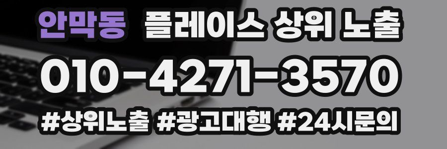 안막동 플레이스 상위 노출