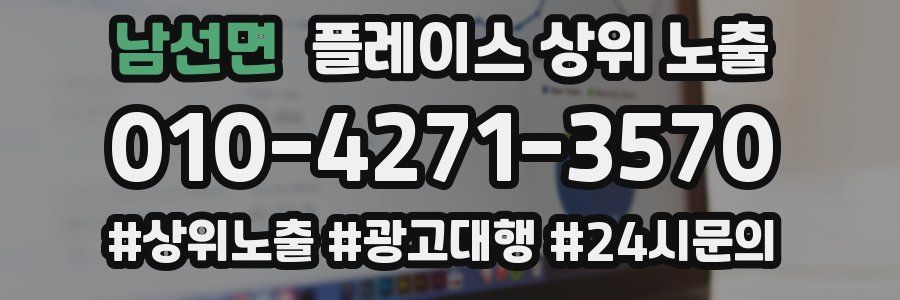 남선면 플레이스 상위 노출