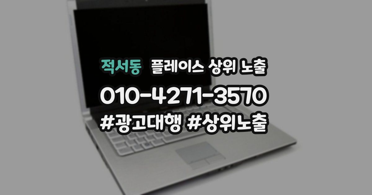 적서동 플레이스 상위 노출