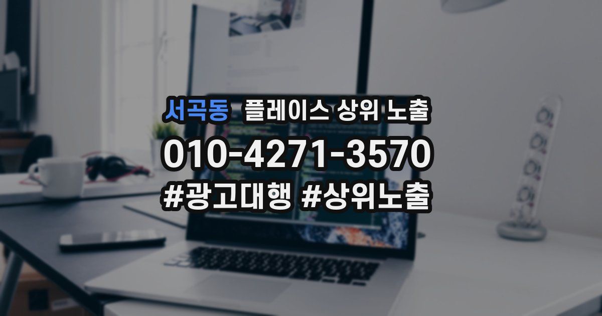 서곡동 플레이스 상위 노출