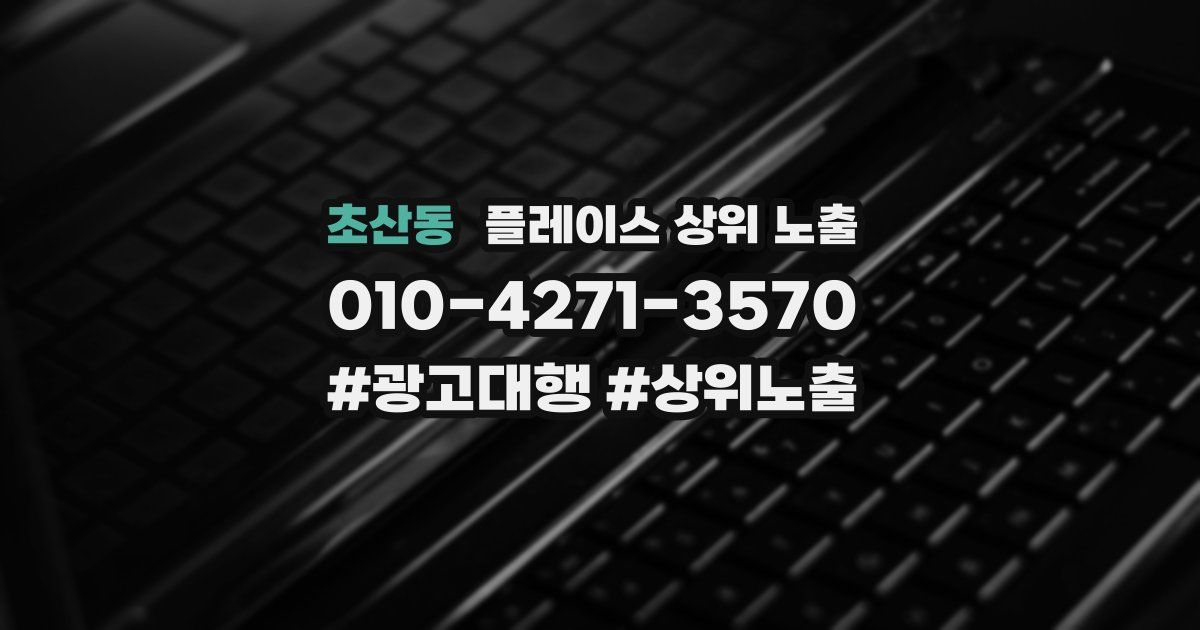 초산동 플레이스 상위 노출