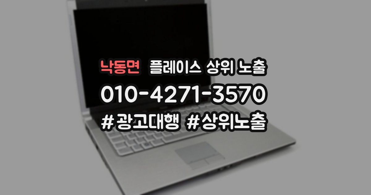 낙동면 플레이스 상위 노출