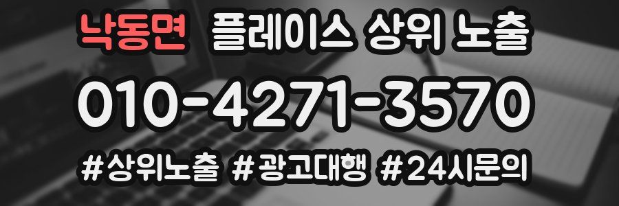 낙동면 플레이스 상위 노출