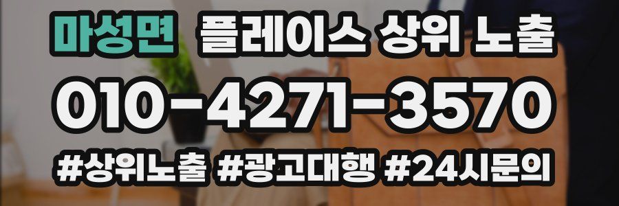 마성면 플레이스 상위 노출