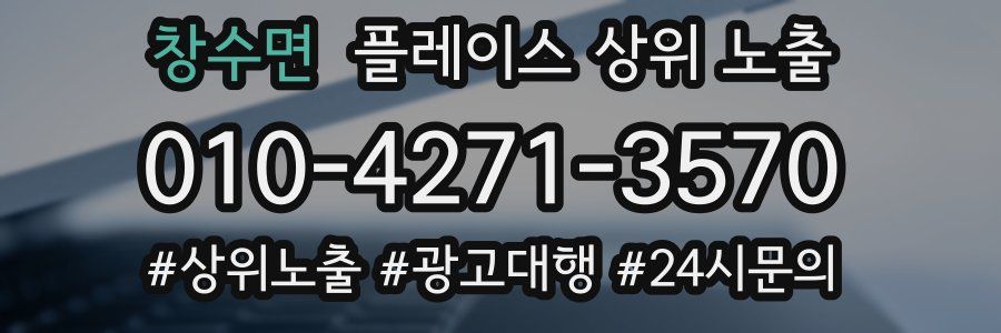 창수면 플레이스 상위 노출