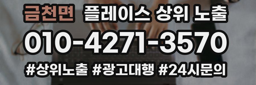 금천면 플레이스 상위 노출