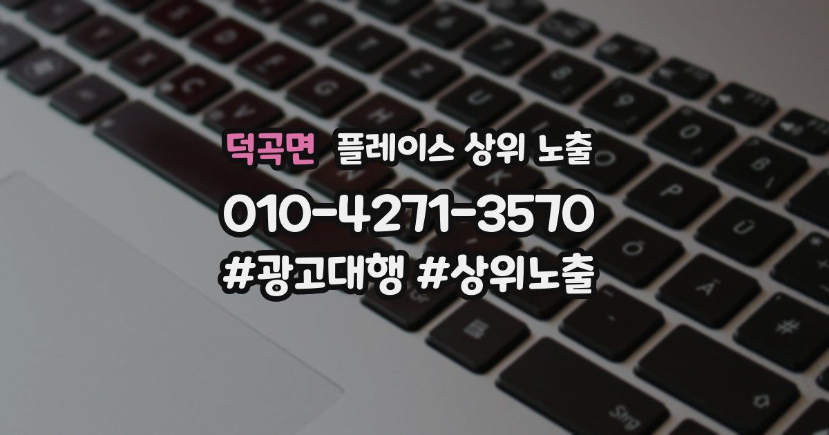 덕곡면 플레이스 상위 노출