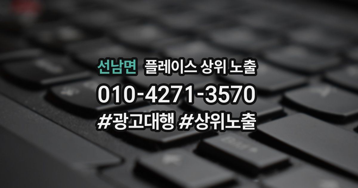 선남면 플레이스 상위 노출
