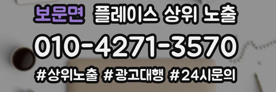 보문면 플레이스 상위 노출