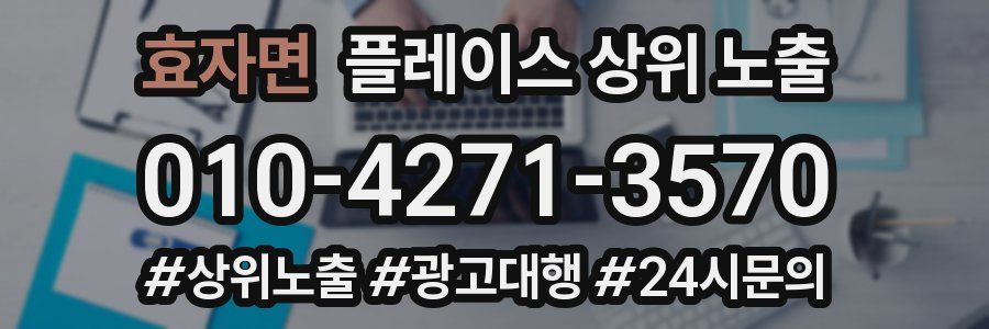 효자면 플레이스 상위 노출
