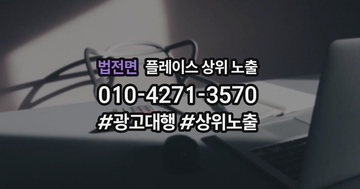 법전면 플레이스 상위 노출