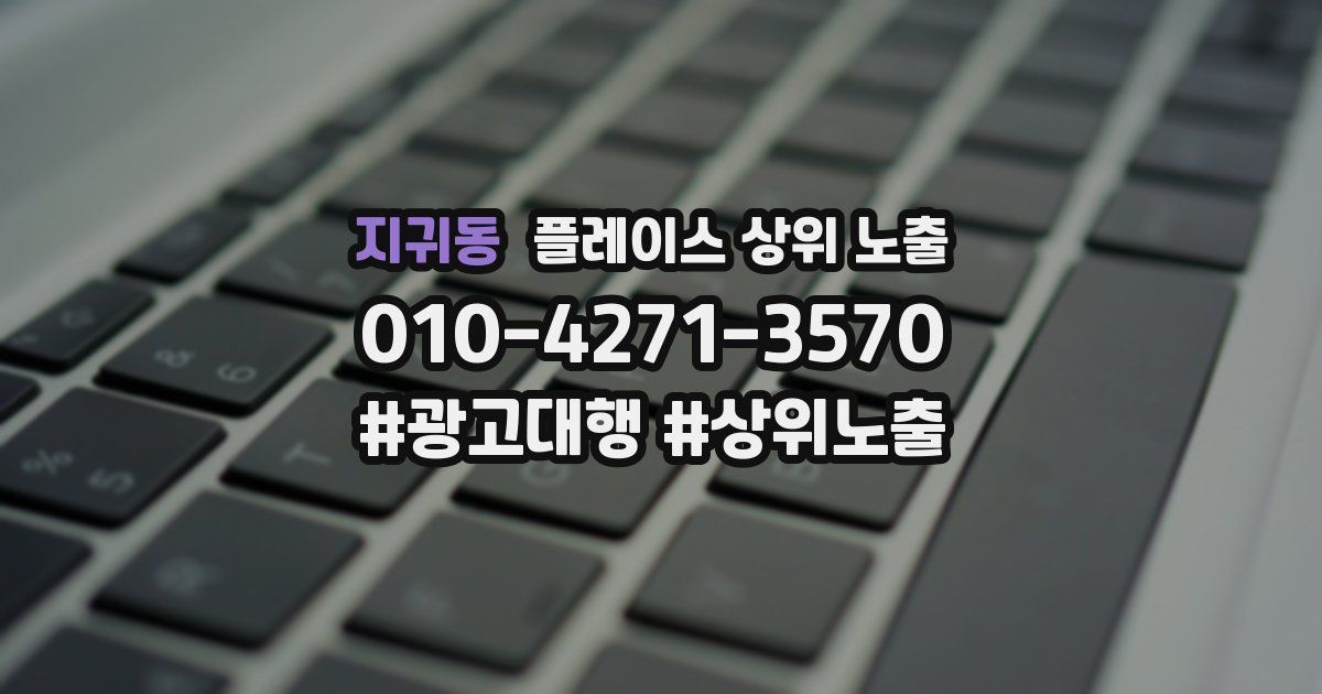 지귀동 플레이스 상위 노출