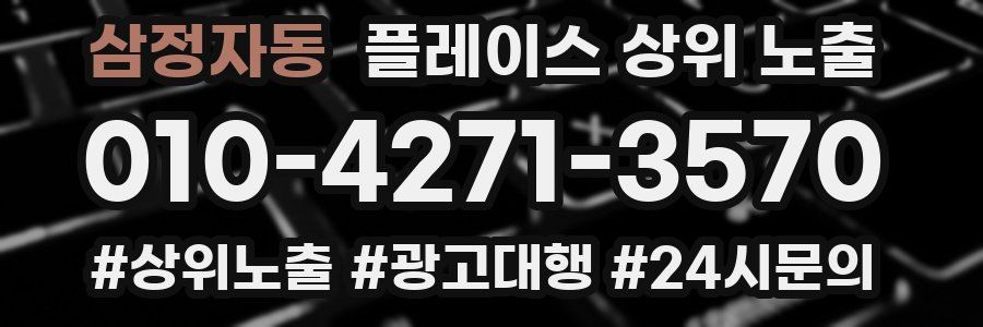 삼정자동 플레이스 상위 노출
