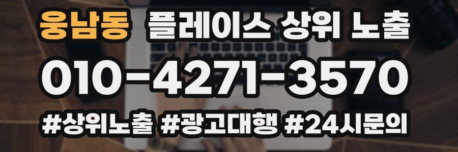 웅남동 플레이스 상위 노출