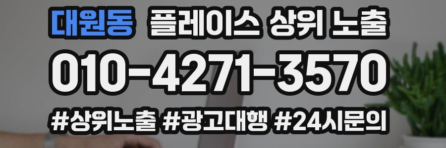 대원동 플레이스 상위 노출