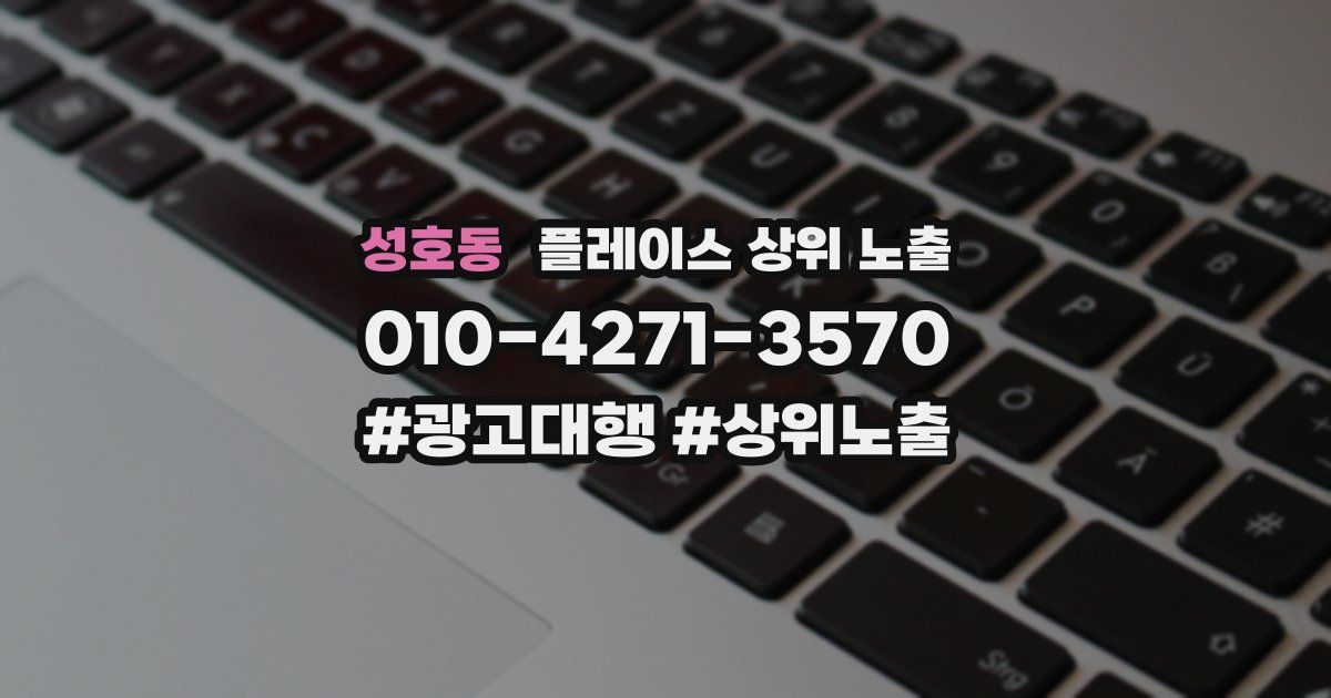 성호동 플레이스 상위 노출