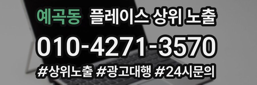 예곡동 플레이스 상위 노출