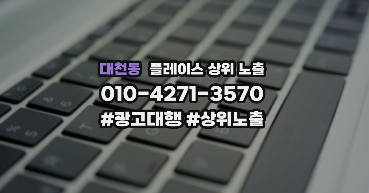 대천동 플레이스 상위 노출