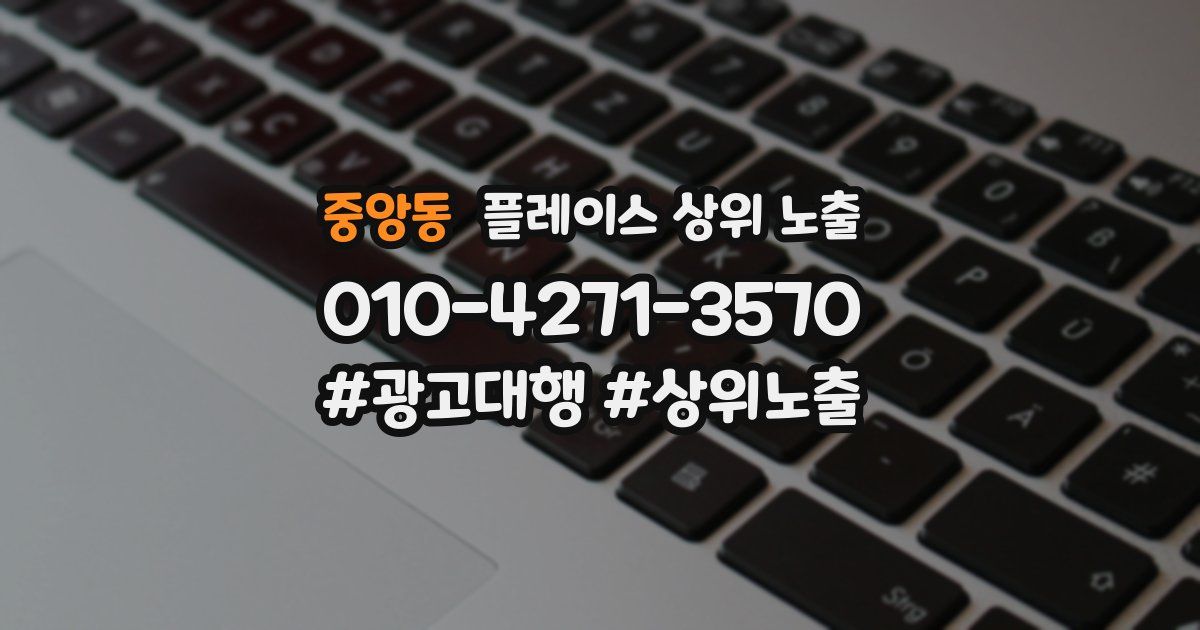 중앙동 플레이스 상위 노출