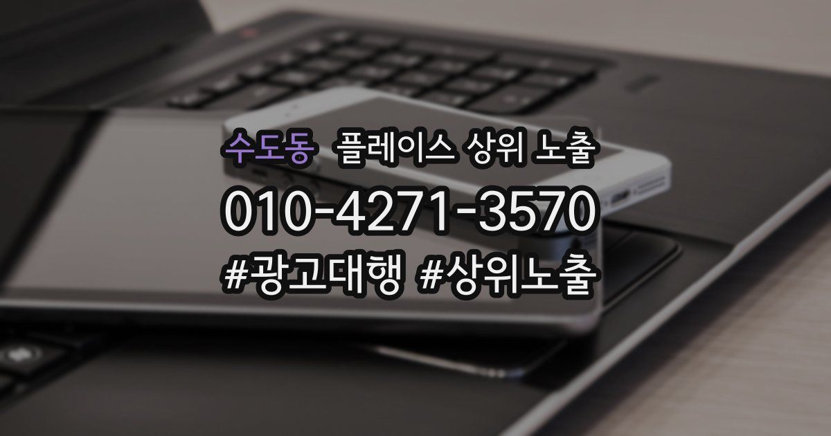 수도동 플레이스 상위 노출