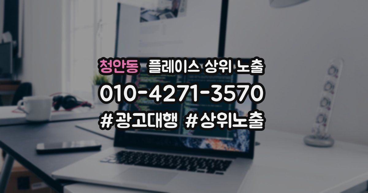 청안동 플레이스 상위 노출