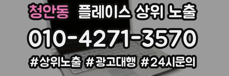 청안동 플레이스 상위 노출