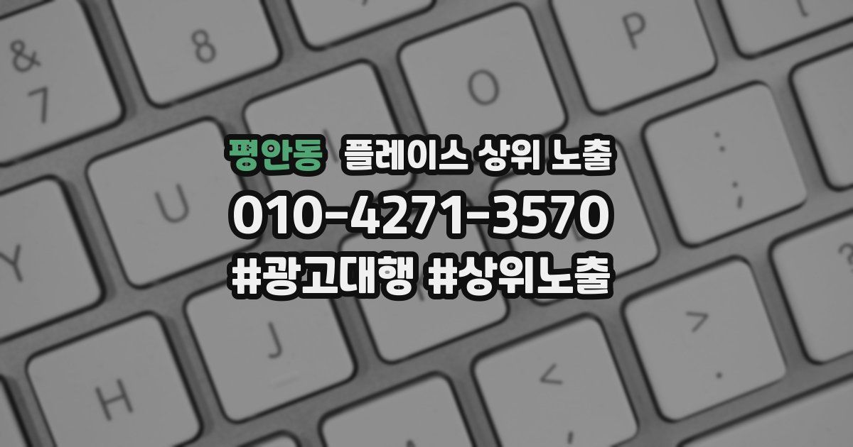 평안동 플레이스 상위 노출