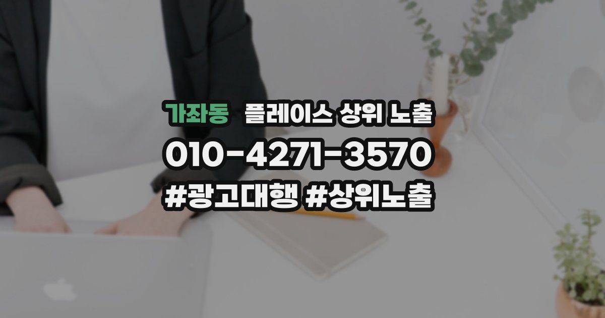 가좌동 플레이스 상위 노출