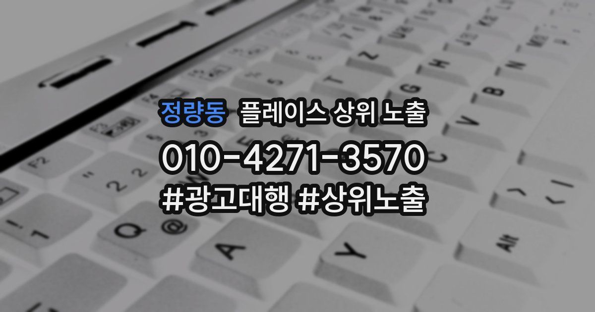 정량동 플레이스 상위 노출
