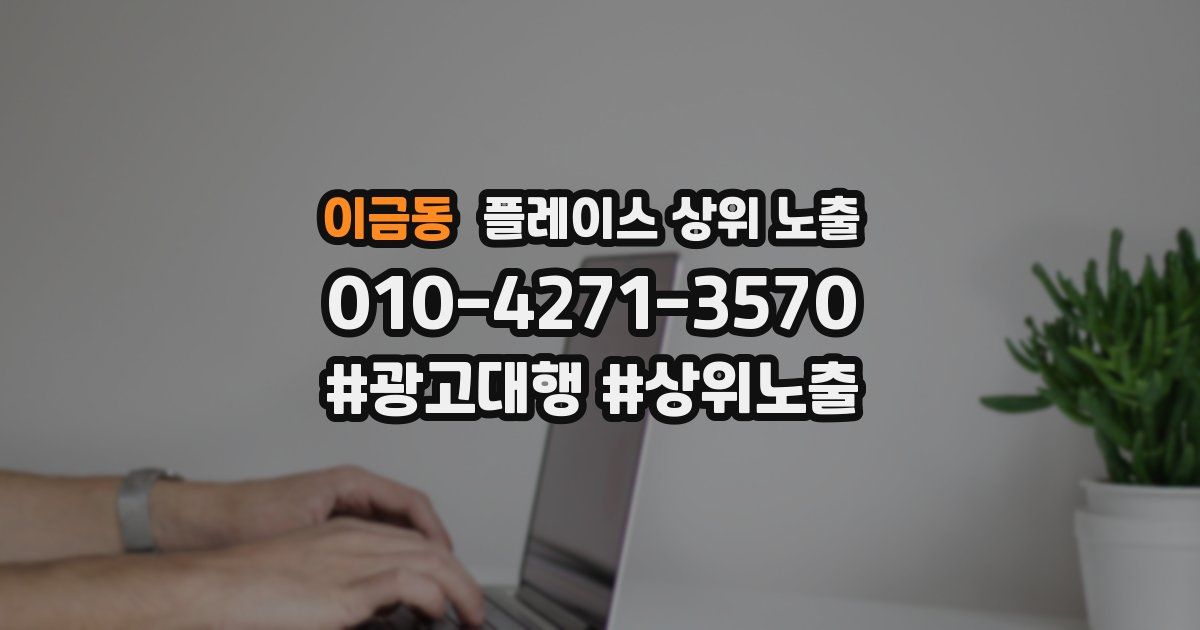 이금동 플레이스 상위 노출