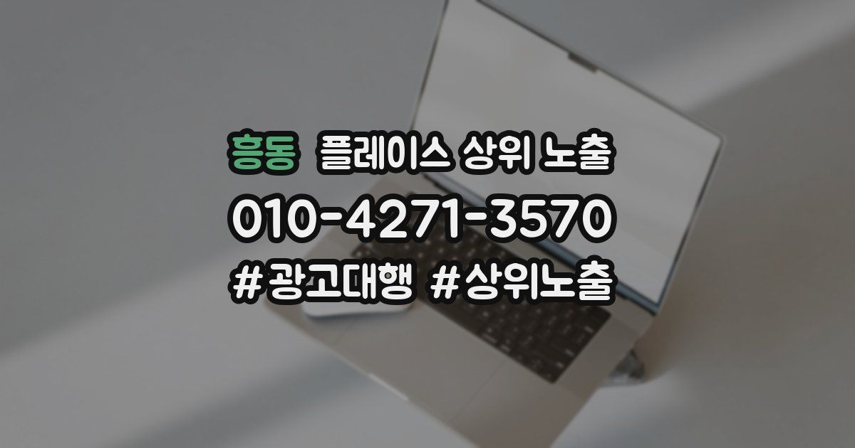흥동 플레이스 상위 노출