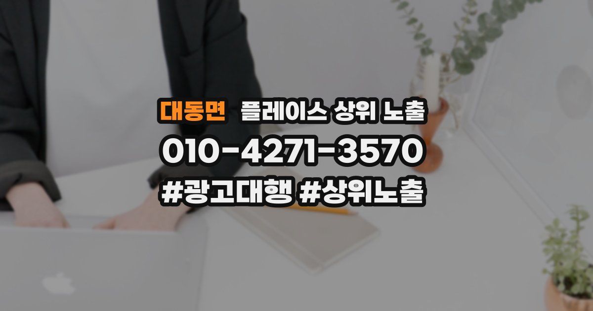 대동면 플레이스 상위 노출