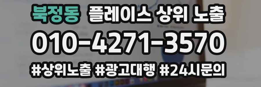 북정동 플레이스 상위 노출