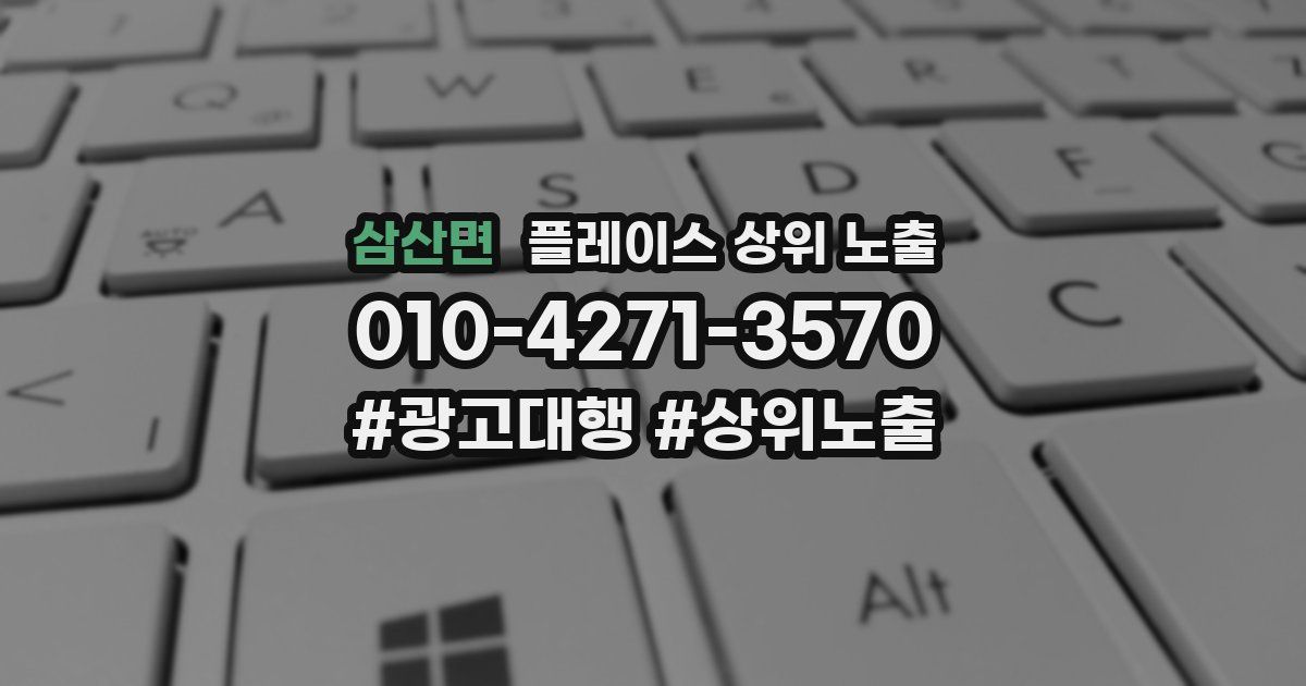 삼산면 플레이스 상위 노출