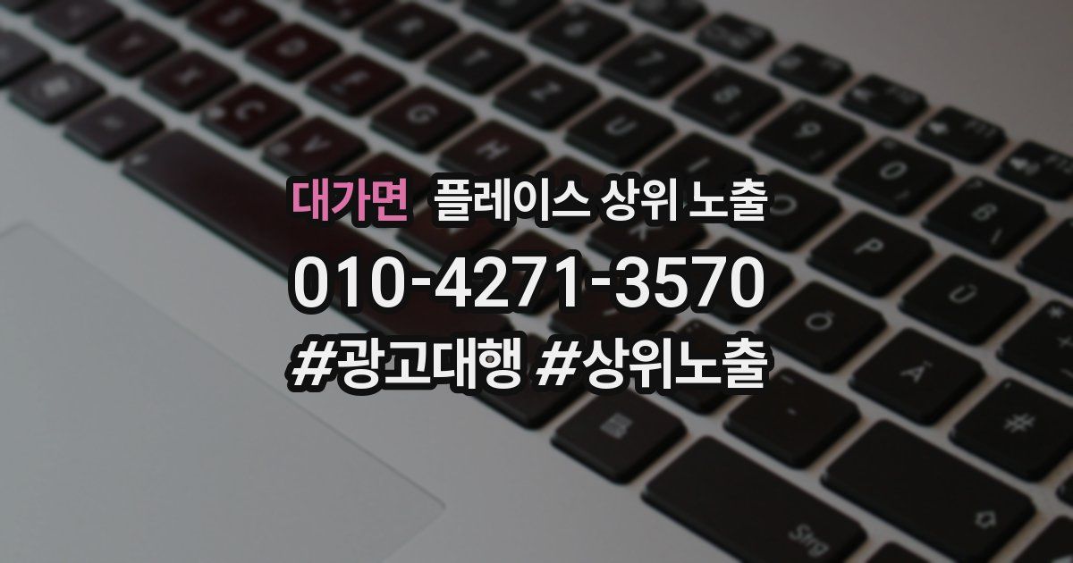 대가면 플레이스 상위 노출
