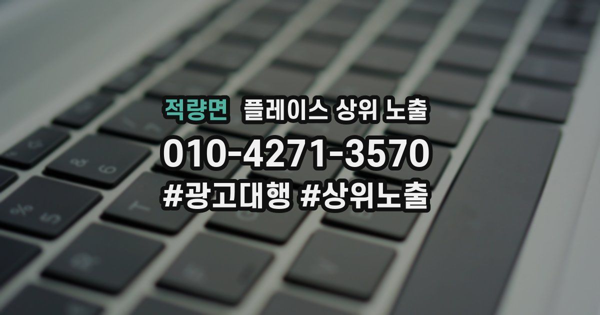 적량면 플레이스 상위 노출