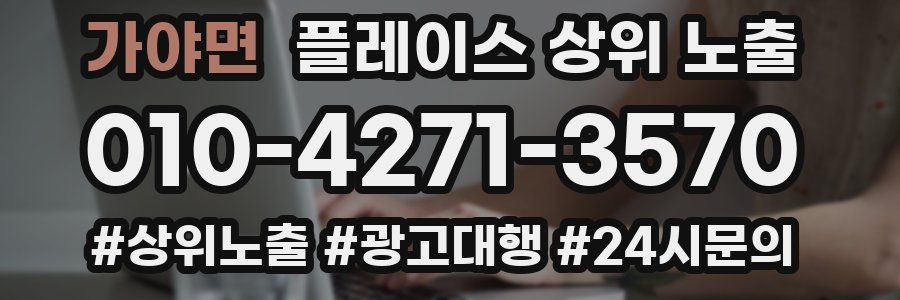 가야면 플레이스 상위 노출