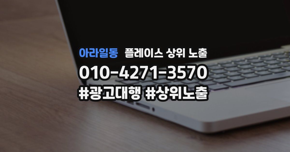아라일동 플레이스 상위 노출
